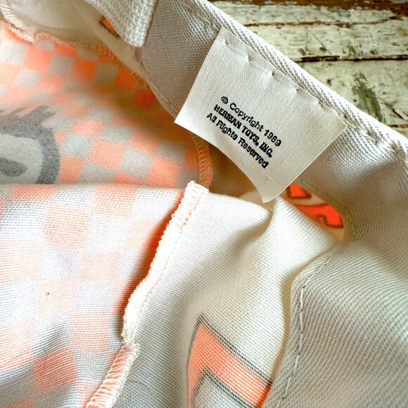 Peewee Hermans Playhouse Checkered Cap - Orange and White, DEADSTOCK NWT Vintage - Picture 9 of 9
